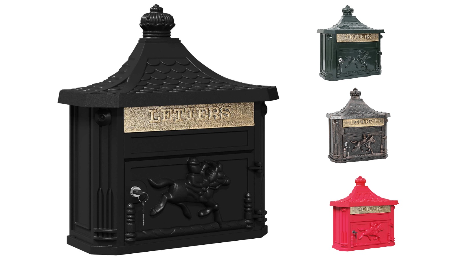 vidaXL 40.5 x 16 x 45cm Cast Aluminum Wall-Mounted Mailbox