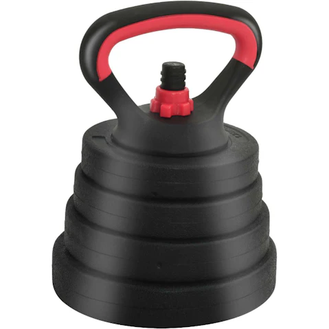 vidaXL Black/Red 4-in-1 Kettlebell Dumbbell Set