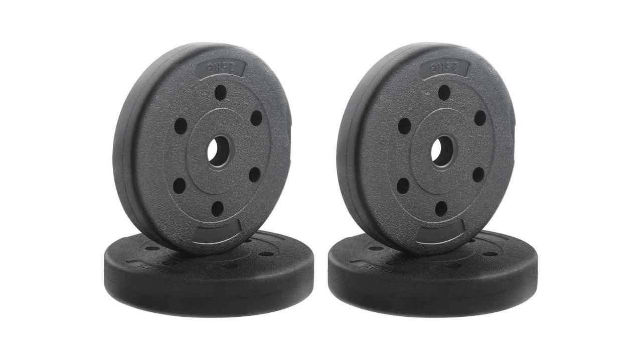 vidaXL 4 Piece Black Cement and Iron Sand Weight Plate - 10kg