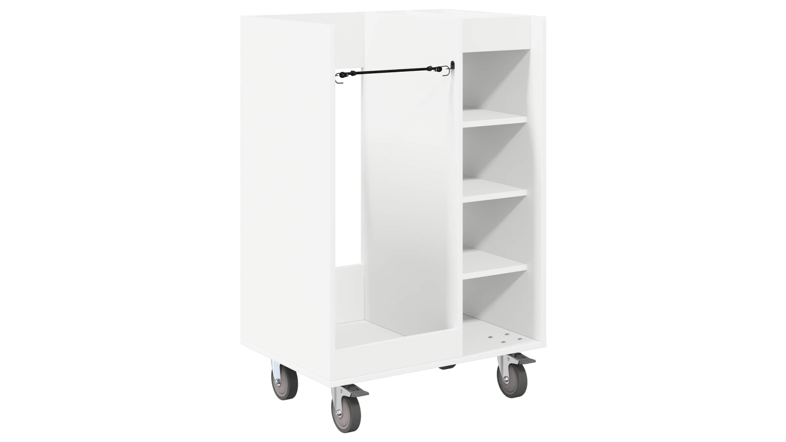 vidaXL Plain White Golf Cabinet with Wheel - 65 x 45 x 98cm