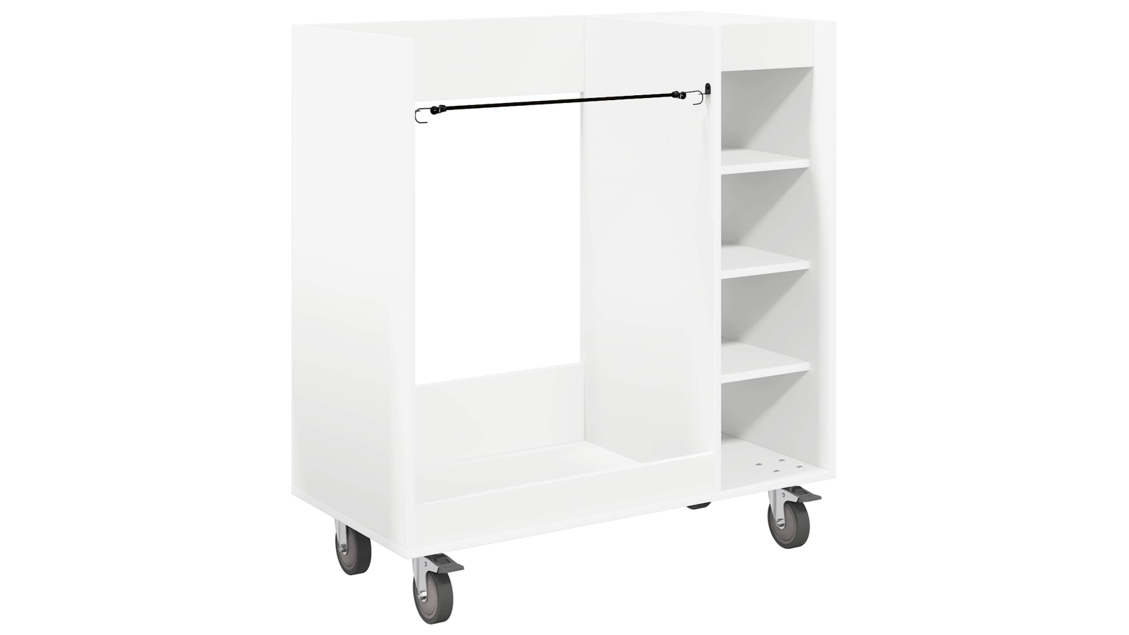 vidaXL Plain White Golf Cabinet with Wheel - 90 x 45 x 98cm