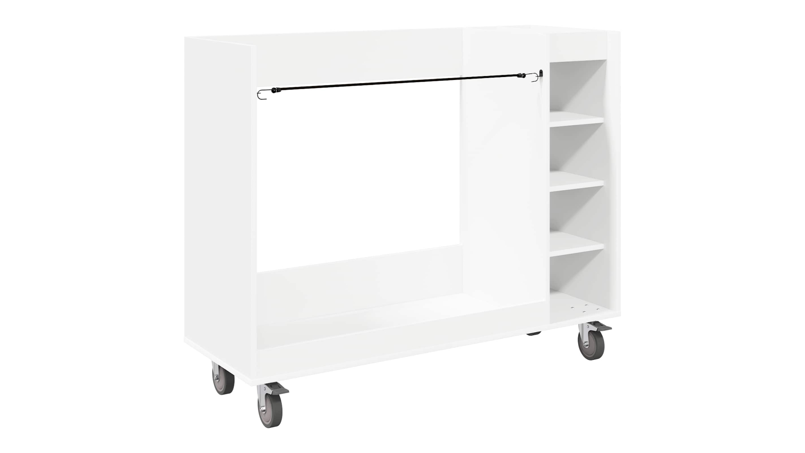 vidaXL Plain White Golf Cabinet with Wheel - 120 x 45 x 98cm