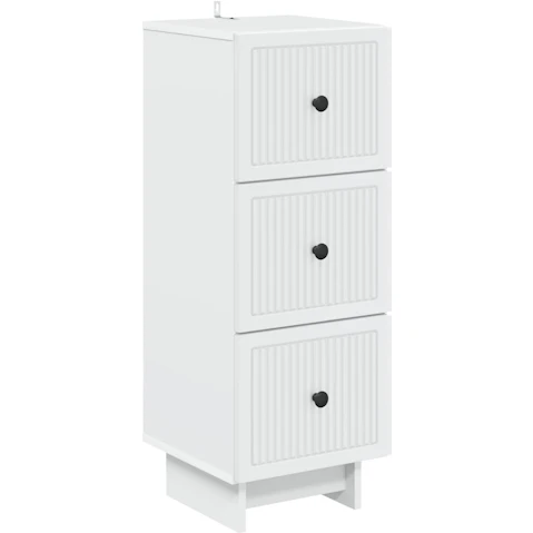 vidaXL White Engineered Wood 33 x 34.5 x 90cm Storage Drawer Cabinet