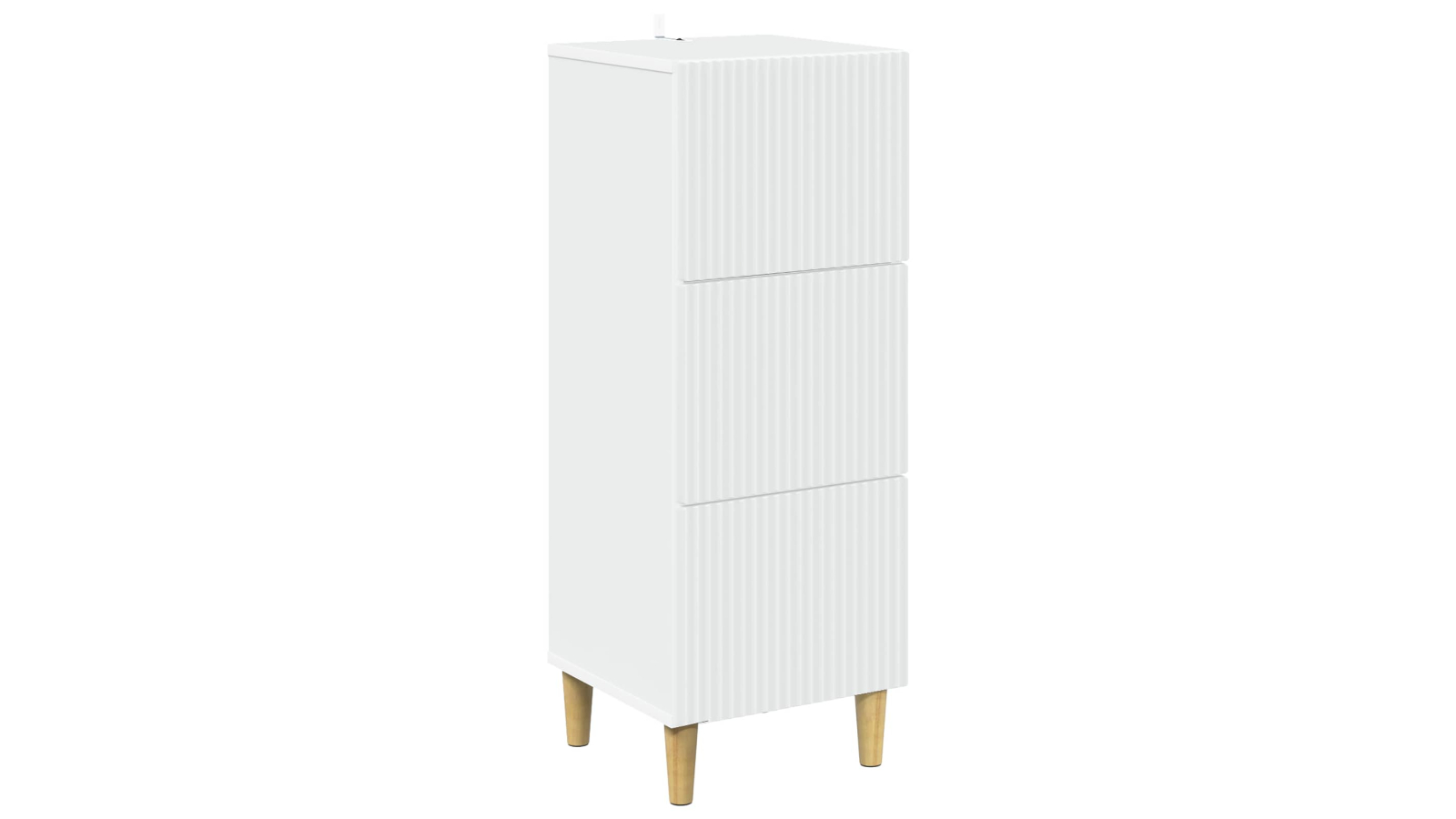 vidaXL White Engineered Wood 33 x 34.5 x 90cm Compact Drawer Cabinet