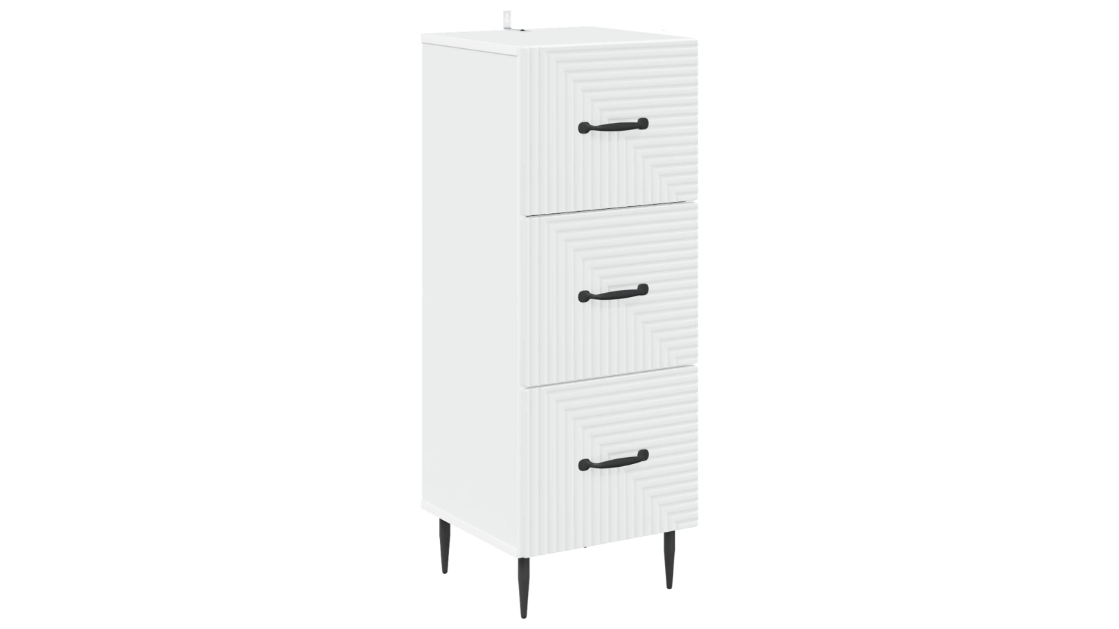vidaXL White Engineered Wood 33 x 34.5 x 89.5cm Drawer Cabinet