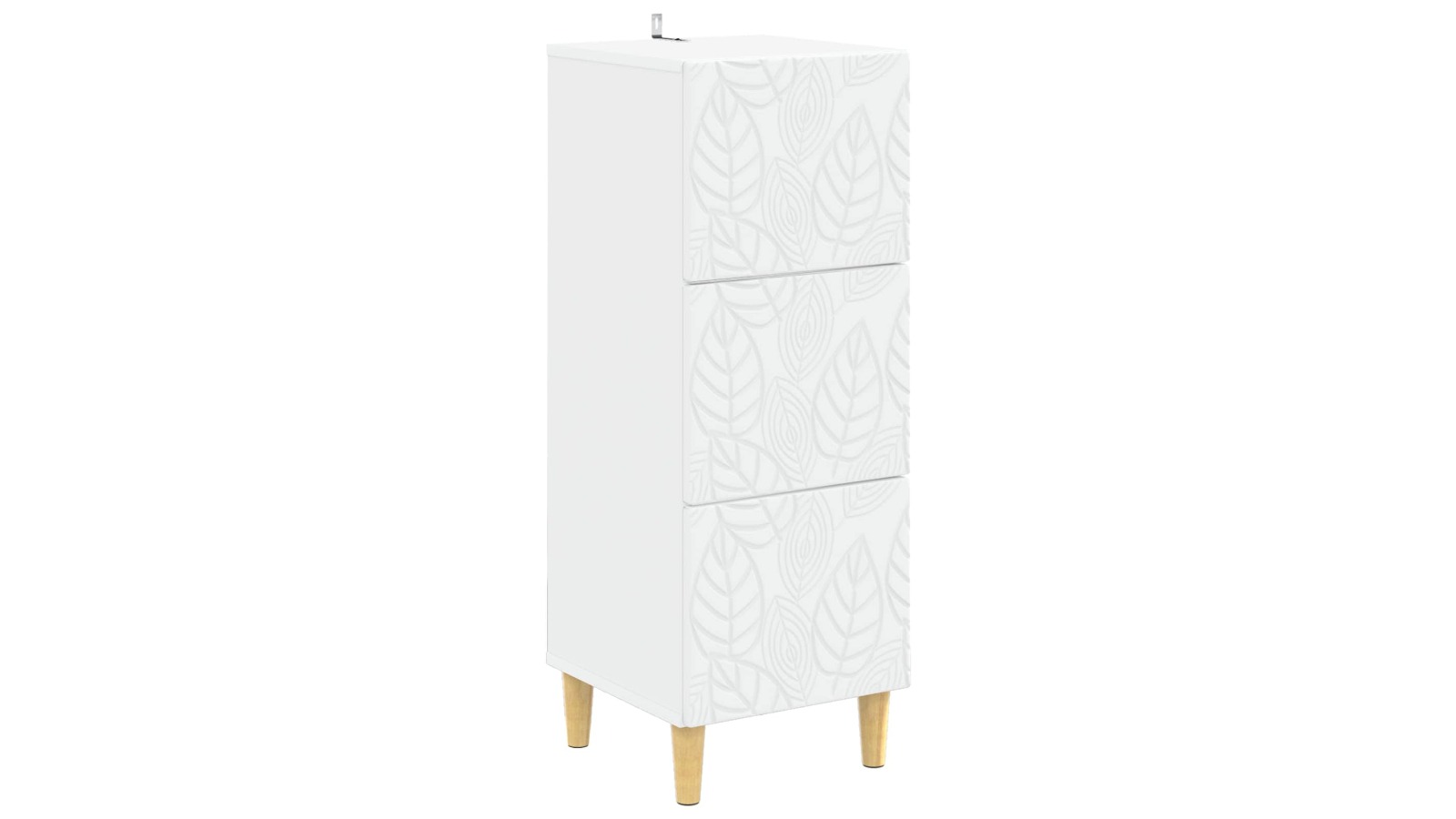 vidaXL White Engineered Wood 33 x 34.5 x 90cm Modern Drawer Cabinet