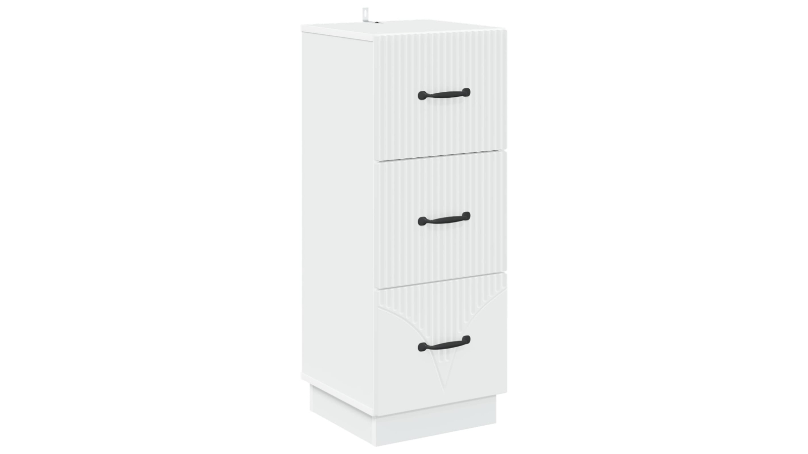 vidaXL White Engineered Wood 33 x 34.5 x 87cm Drawer Storage Cabinet