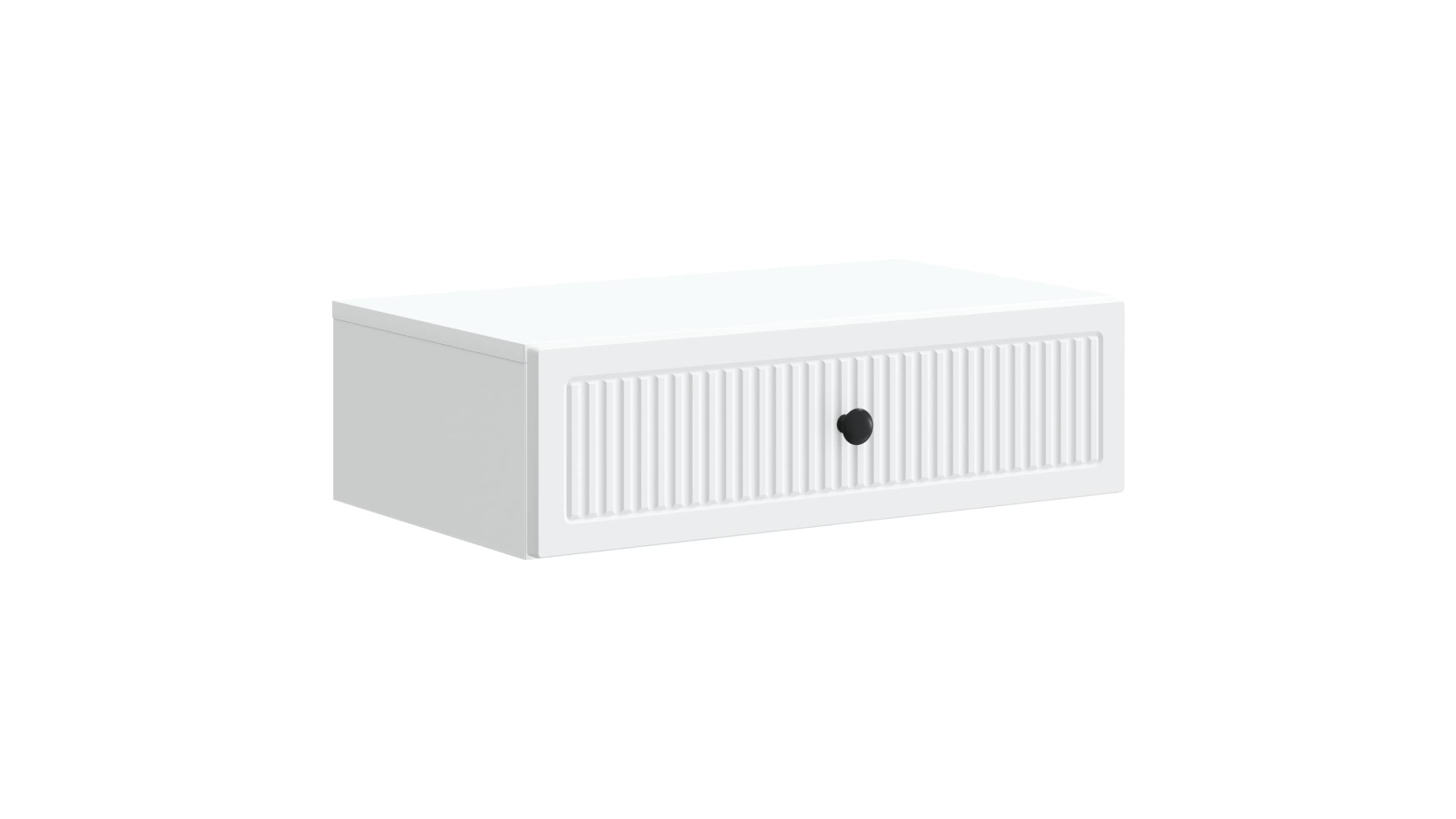 vidaXL White Floating Side Table Shelf - 59 x 34.5 x 17cm