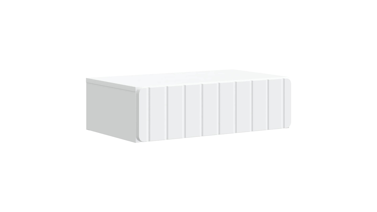 vidaXL White Verticle Stiped Wall-Mounted Storage Drawer - 59 x 34.5 x 17cm