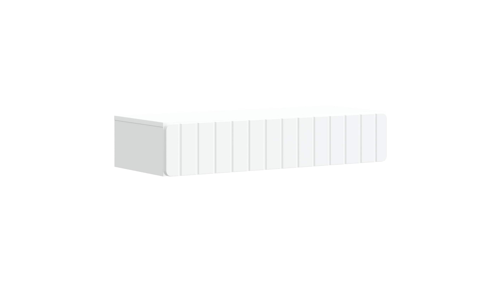 vidaXL White Verticle Stiped Wall-Mounted Storage Drawer - 87.5 x 34.5 x 17cm