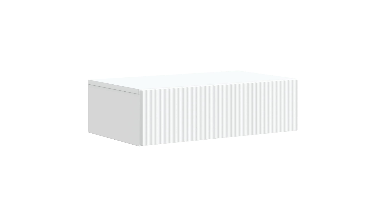 vidaXL White Ribbed Wall-Mounted Storage Drawer