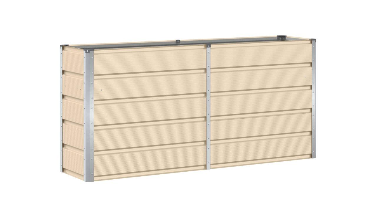 vidaXL Ivory Steel Planter - 160 x 40 x 75cm