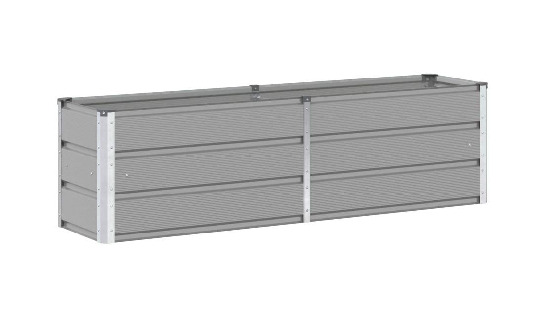 vidaXL Light Grey Steel Planter - 160 x 40 x 45cm
