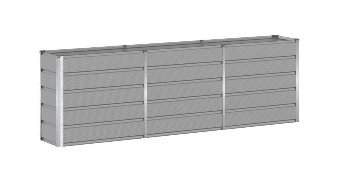 vidaXL Light Grey Steel Planter - 240 x 40 x 75cm