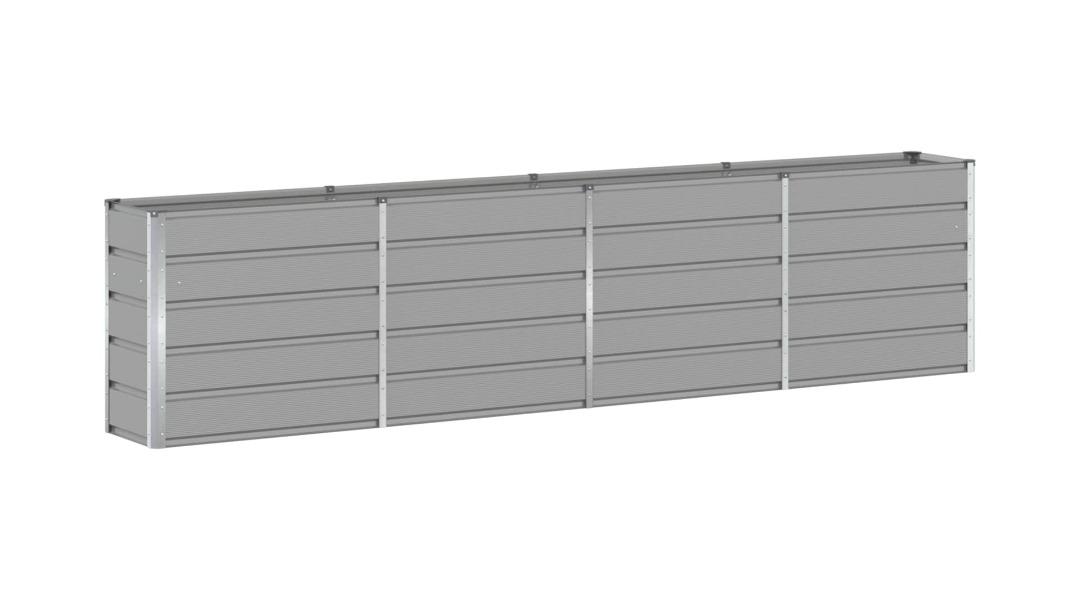 vidaXL Light Grey Steel Planter - 320 x 40 x 75cm