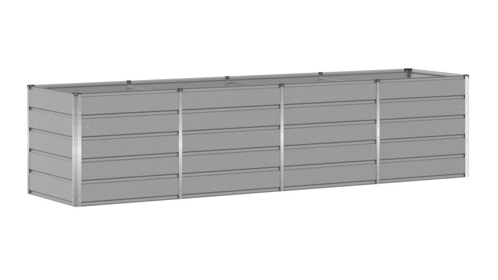 vidaXL Light Grey Steel Modern Planter - 320 x 80 x 75cm