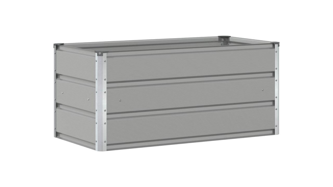 vidaXL Light Grey Galvanised Steel Planter - 100 x 50 x 45cm