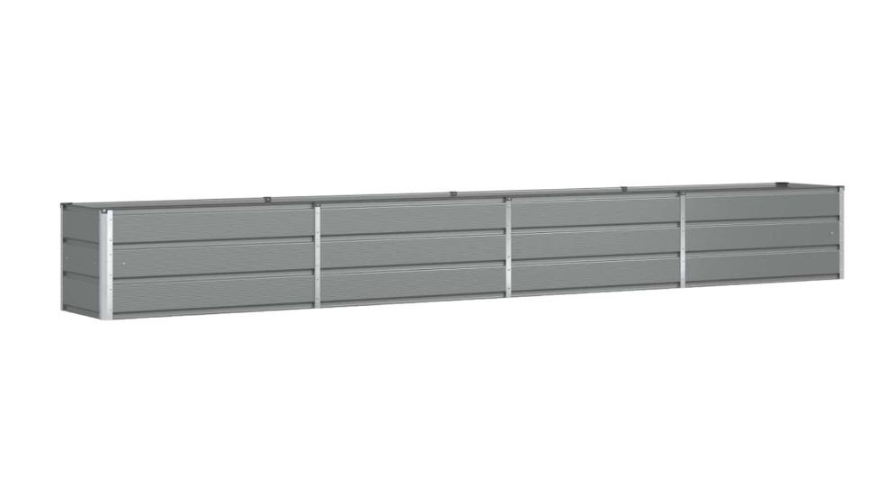 vidaXL Light Grey Galvanised Steel Planter - 385 x 50 x 45cm