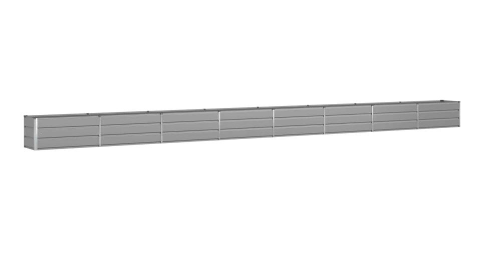 vidaXL Light Grey Galvanised Steel Planter - 770 x 50 x 45cm