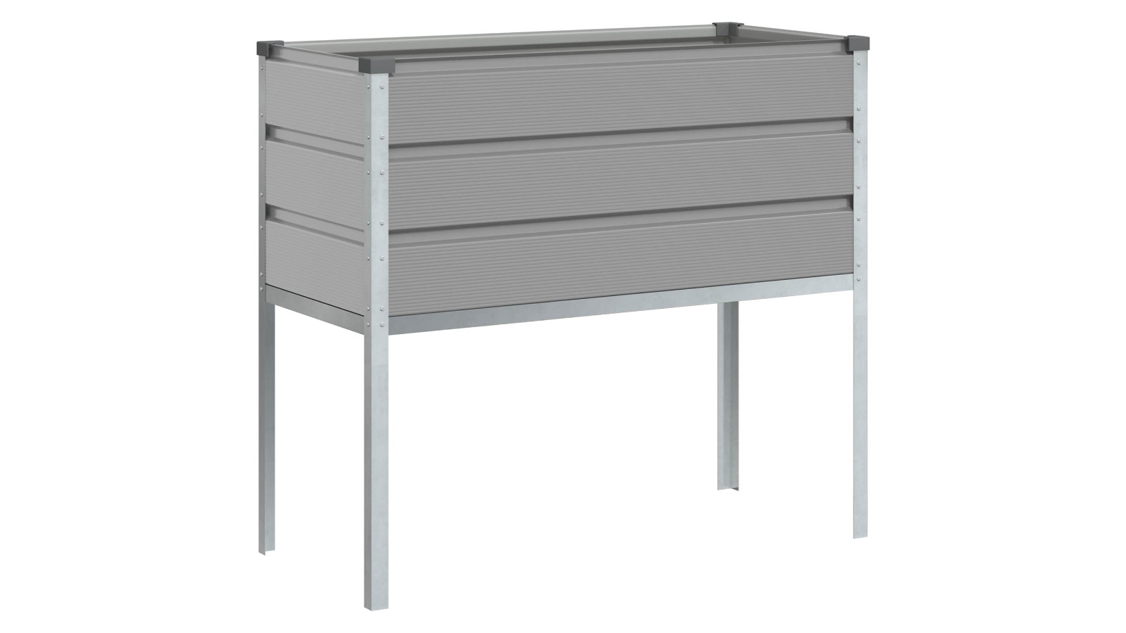 vidaXL Light Grey Galvanised Steel Planter - 100 x 45 x 90cm