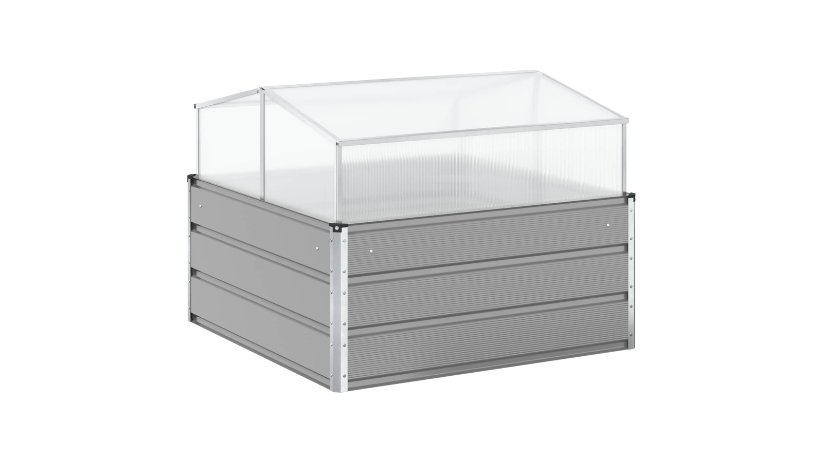 vidaXL Light Grey Galvanised Steel Planter - 100 x 100 x 77cm