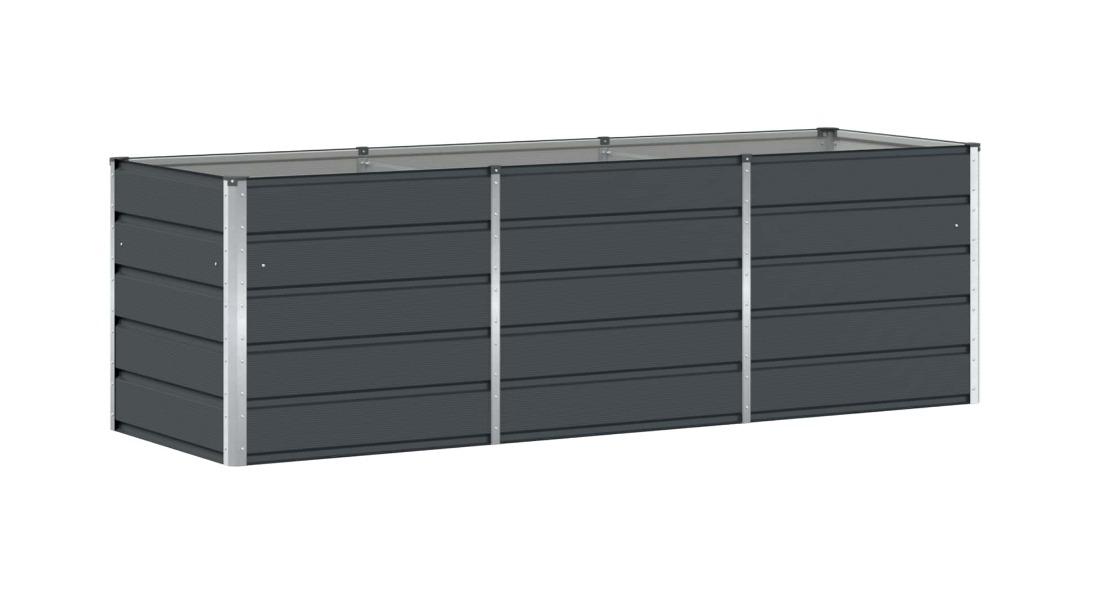 vidaXL Anthracite Cool Steel Planter - 240 x 80 x 75cm