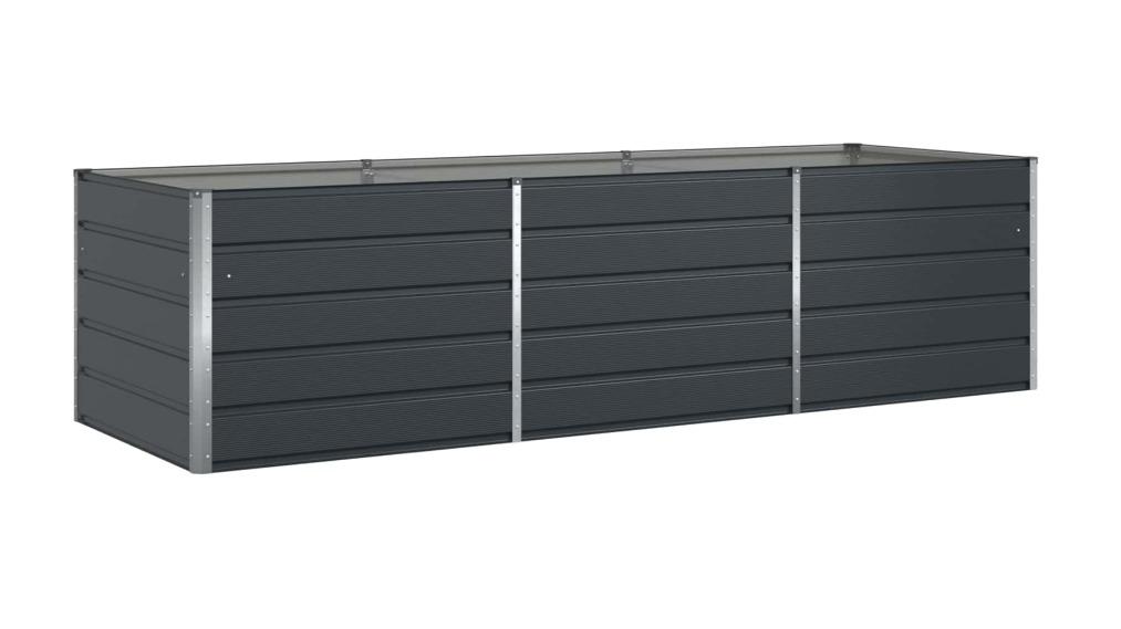 vidaXL Anthracite Galvanised Steel Planter - 290 x 100 x 75cm