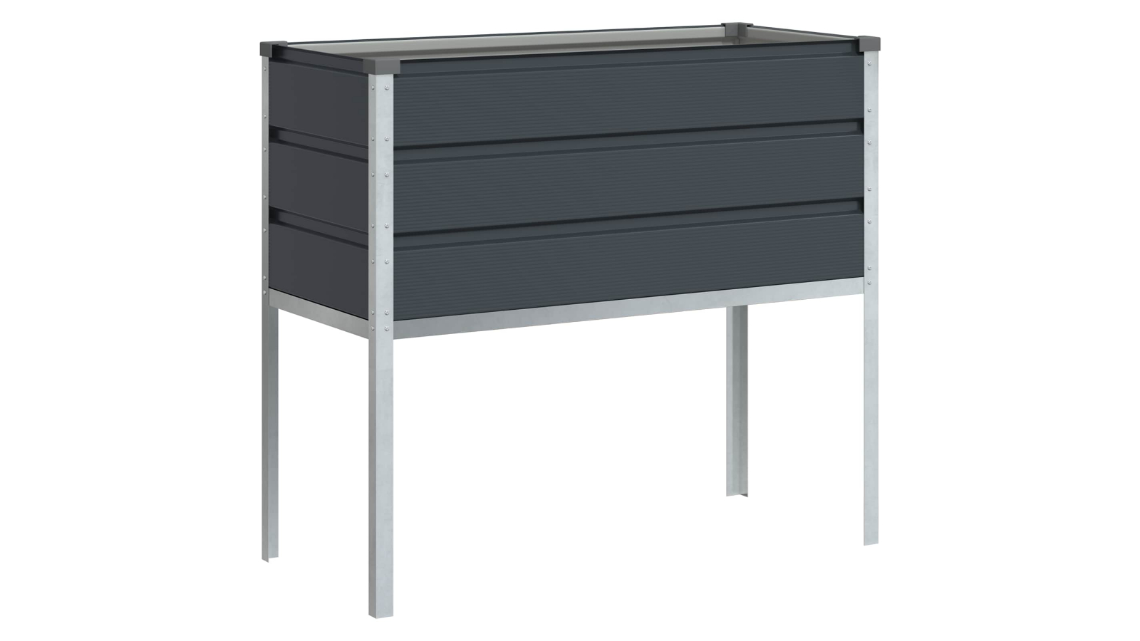 vidaXL Anthracite Galvanised Steel Modern Planter - 100 x 45 x 90cm