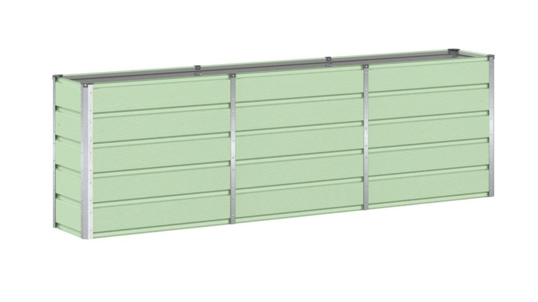 vidaXL Green Modern Flair Steel Planter - 240 x 40 x 75cm