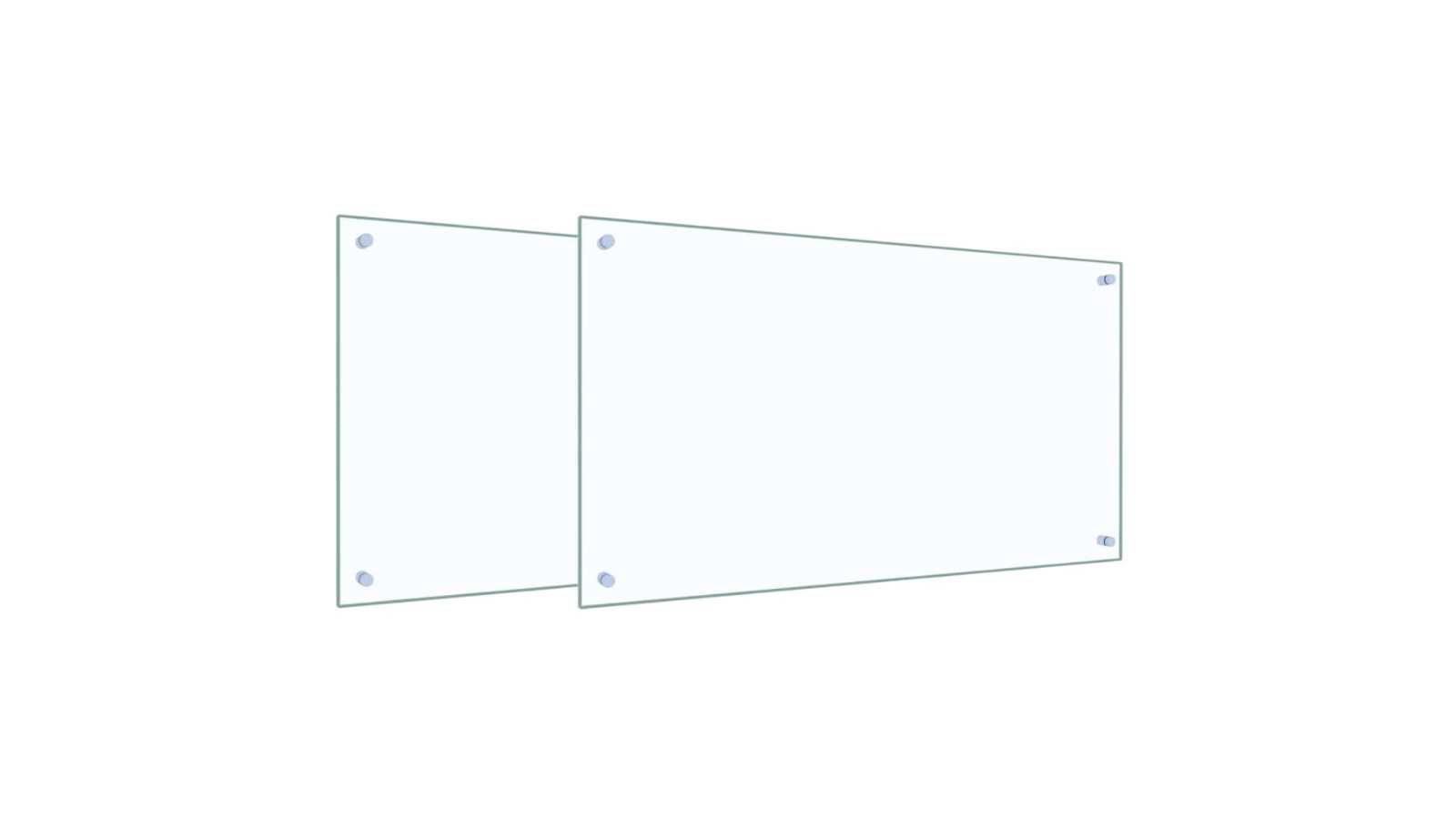 vidaXL 2 Piece Transparent Tempered Glass Kitchen Backsplash - 90 x 50cm