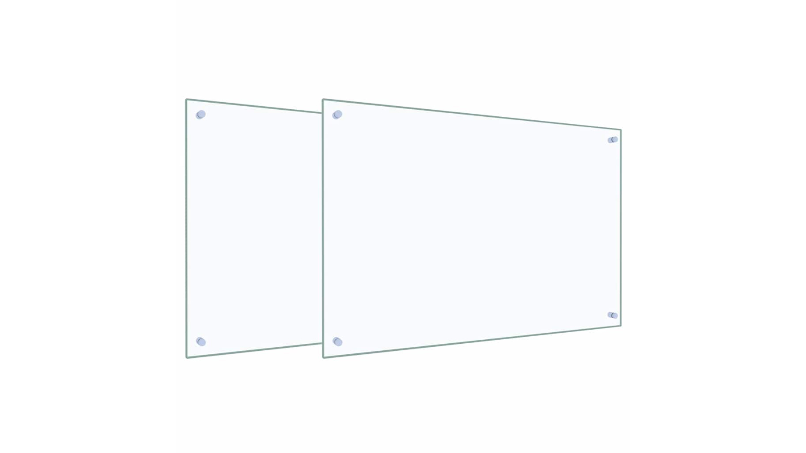 vidaXL 2 Piece Transparent Tempered Glass 90 x 60cm Kitchen Backsplash