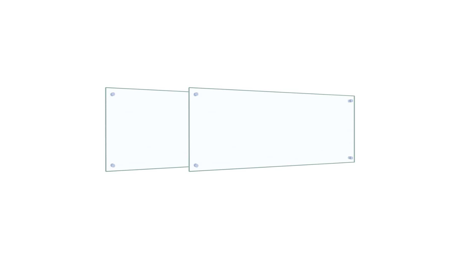 vidaXL 2 Piece Transparent Tempered Glass Kitchen Backsplash - 100 x 40cm