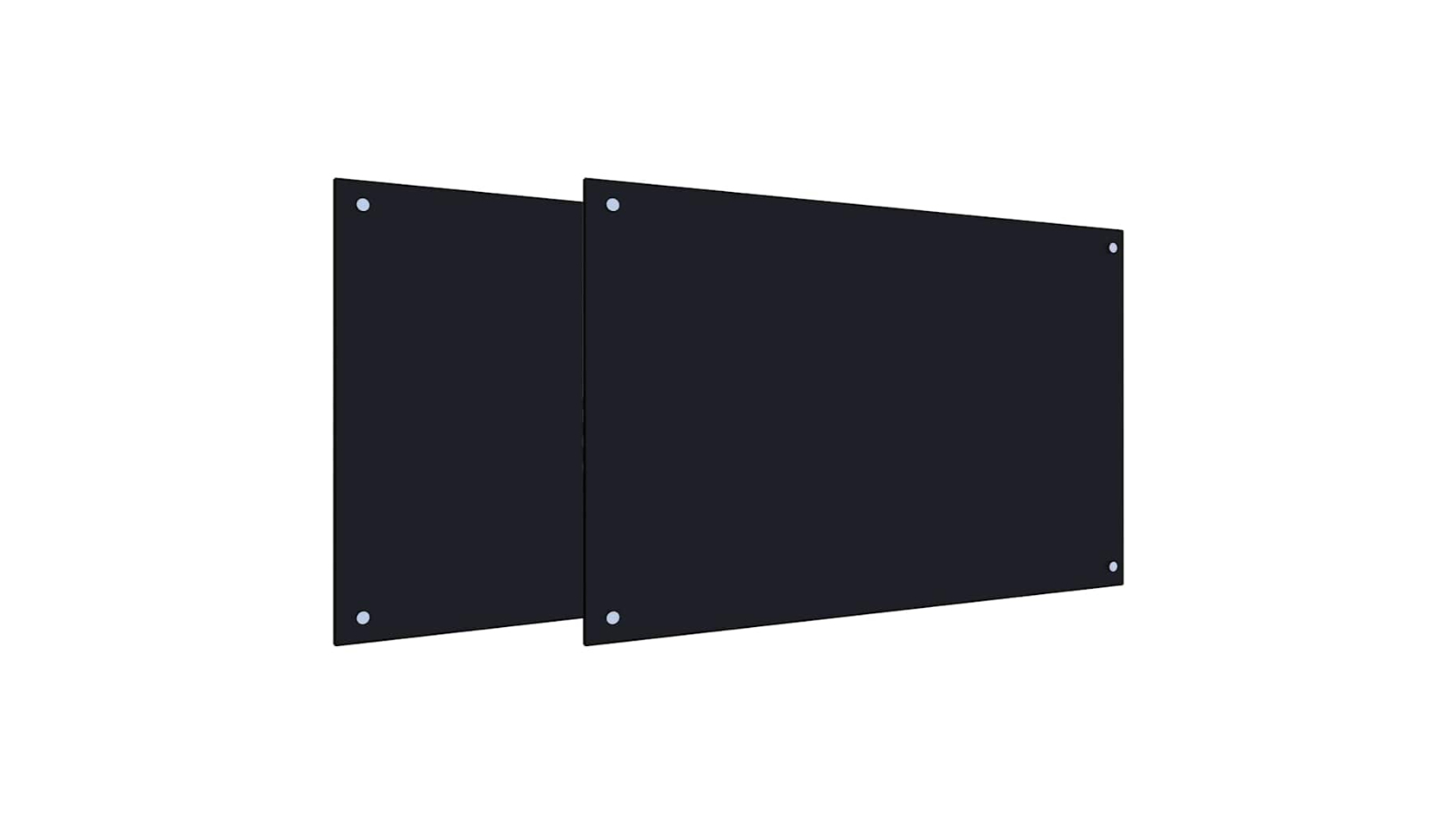 vidaXL 2 Piece Black Tempered Glass Kitchen Backsplash - 90 x 60cm