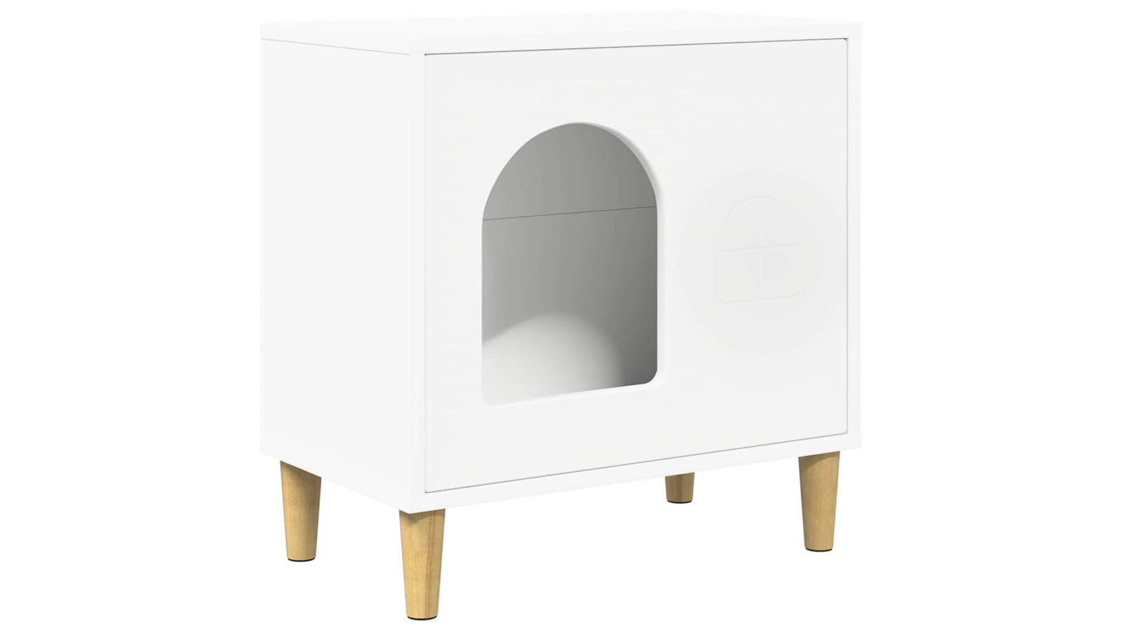 vidaXL 51 x 30 x 52cm Engineered Wood Cat House - White