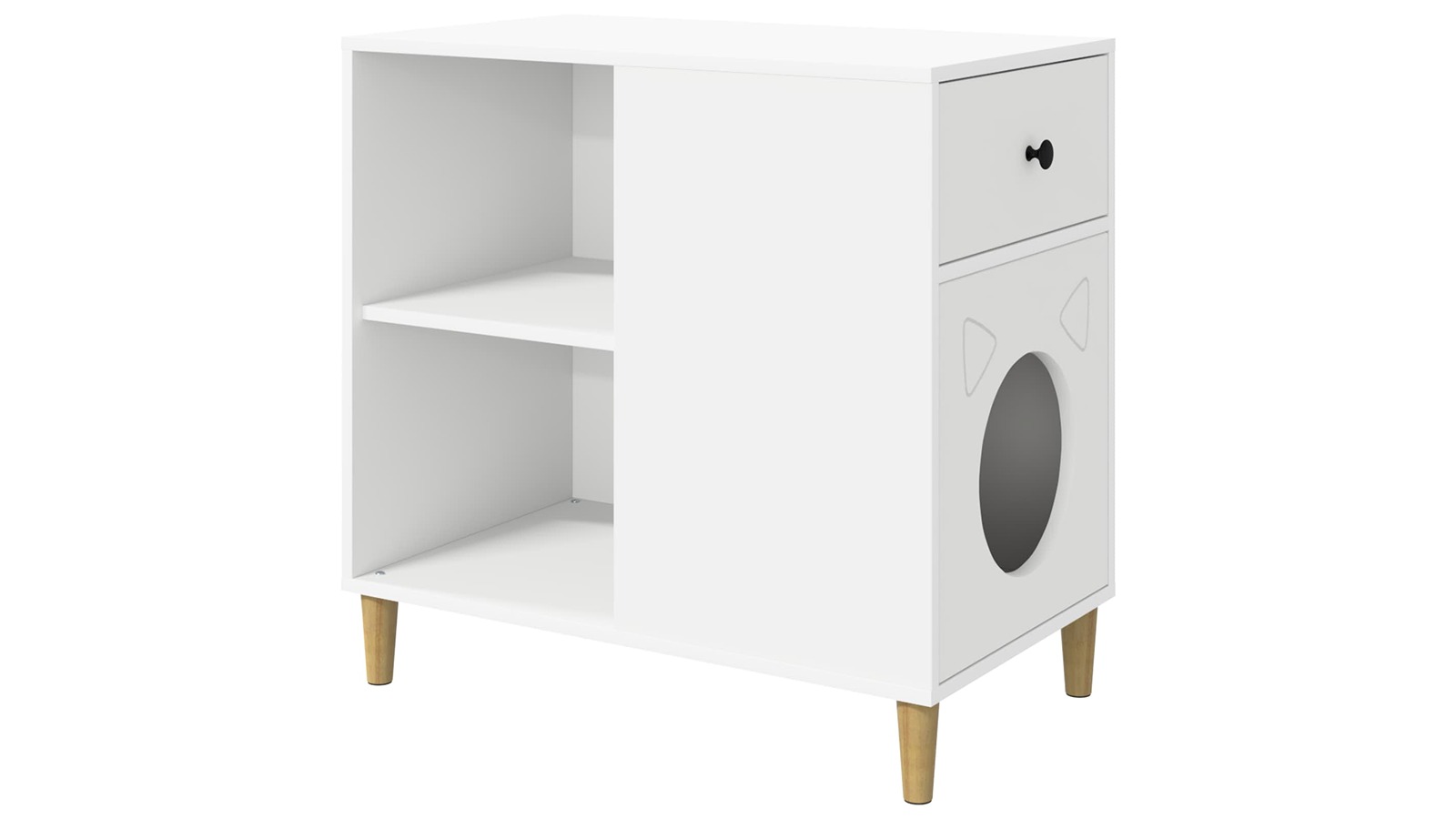 vidaXL White Engineered Wood 72 x 42.5 x 70cm Cat House