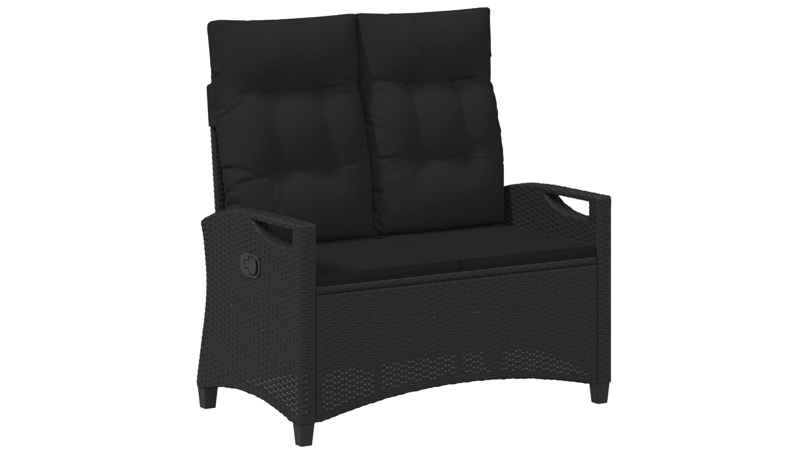 vidaXL 105 x 60 x 112cm Steel and Polyester Garden Bench - Black
