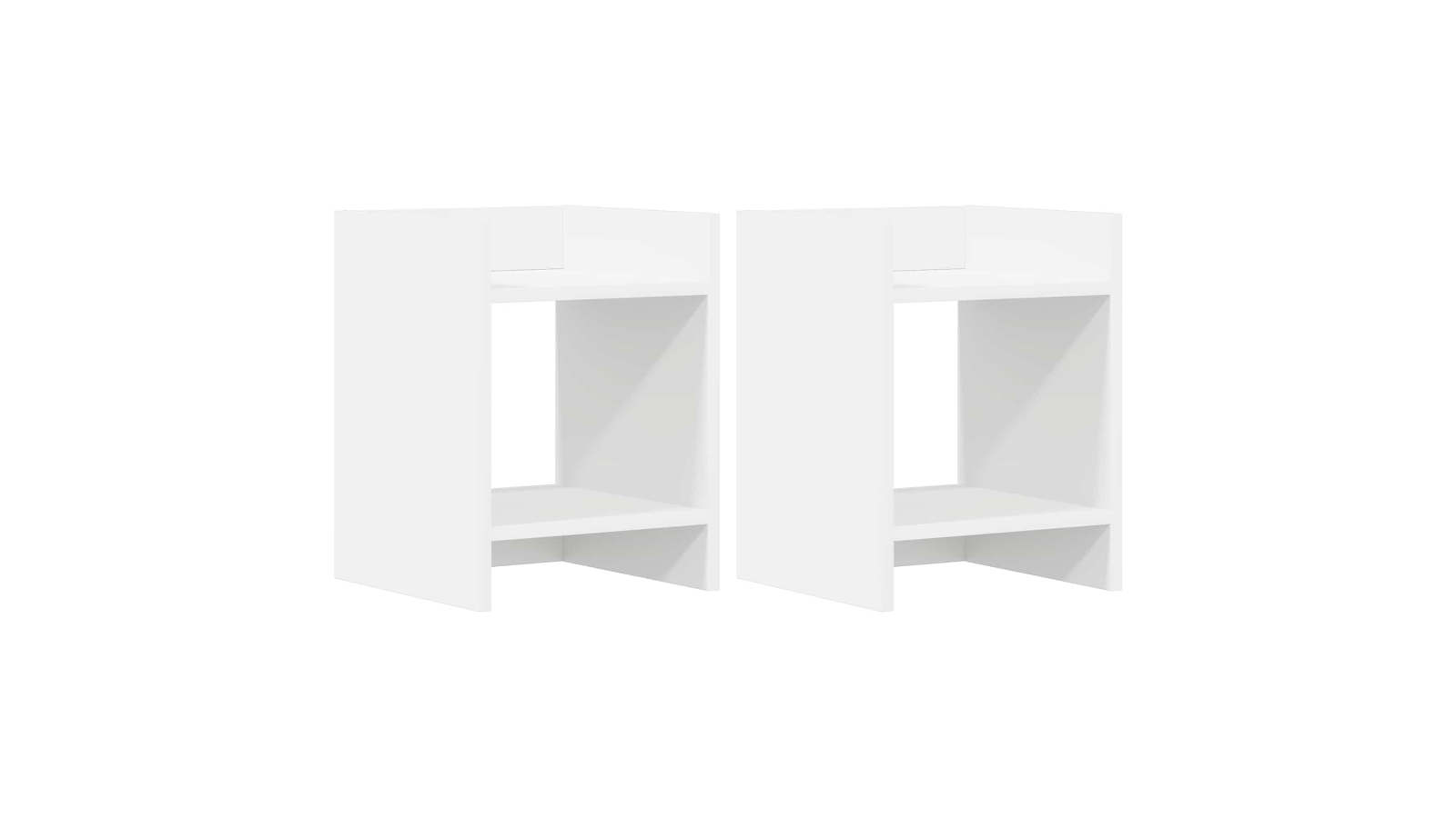 vidaXL 2 Piece White Engineered Wood Open Framed Plant Stand - 30 x 30 x 40cm