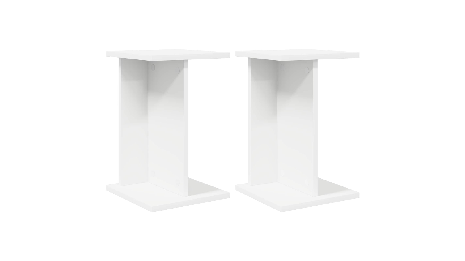 vidaXL 2 Piece White Engineered Wood Pot Plant Stand - 25 x 25.5 x 40.5cm
