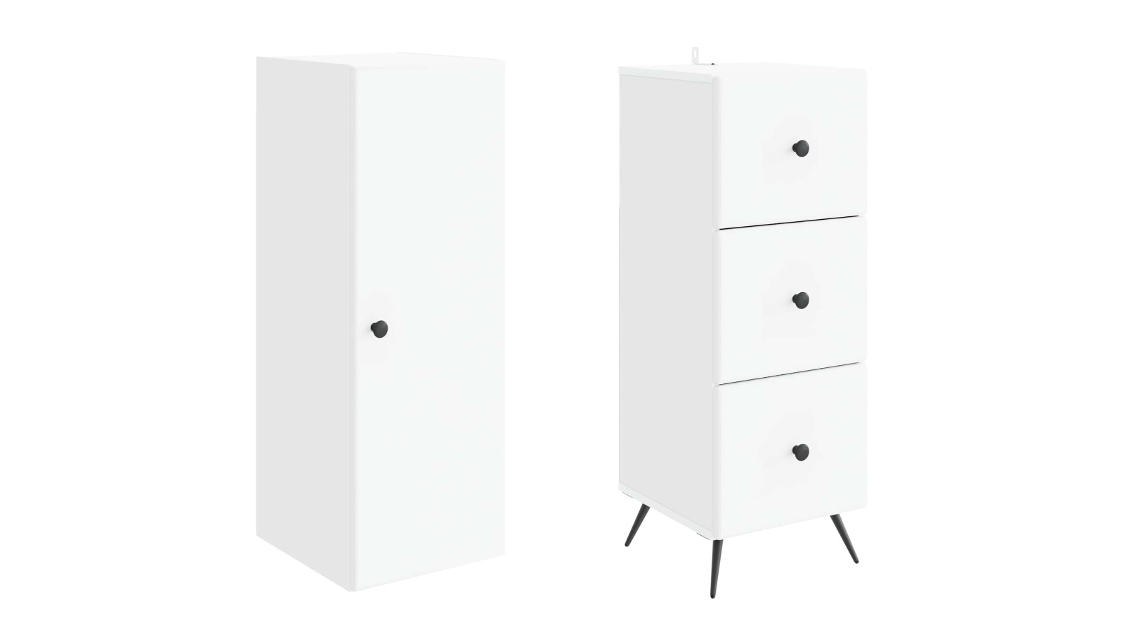 vidaXL Set of 2 White Engineered Wood 34.5 x 34.5 x 90cm Cabinet
