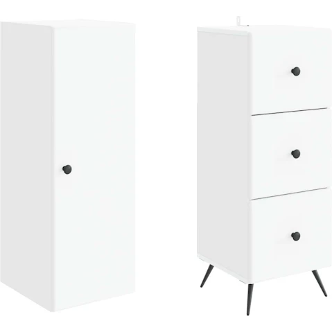 vidaXL Set of 2 White Engineered Wood 34.5 x 34.5 x 90cm Cabinet