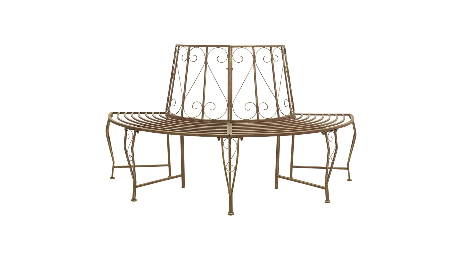 vidaXL Antique Brown Steel 4-Seater 160 x 80 x 89cm Tree Bench