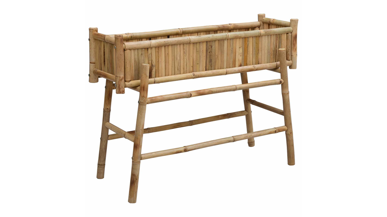 vidaXL Natural Bamboo Garden Planter with Holder - 100 x 38 x 74cm