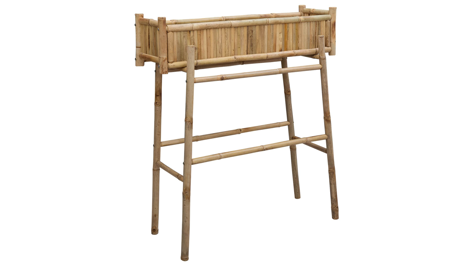 vidaXL Natural Bamboo Garden Planter with Holder - 100 x 38 x 114cm