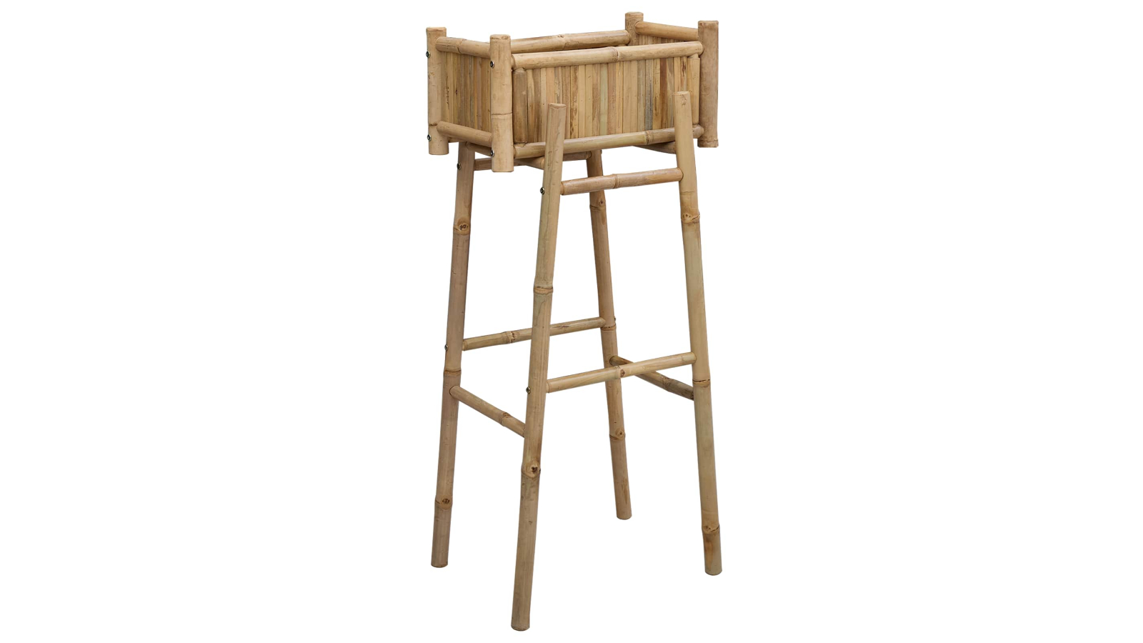vidaXL Natural Bamboo Garden Planter with Holder - 50 x 38 x 114cm