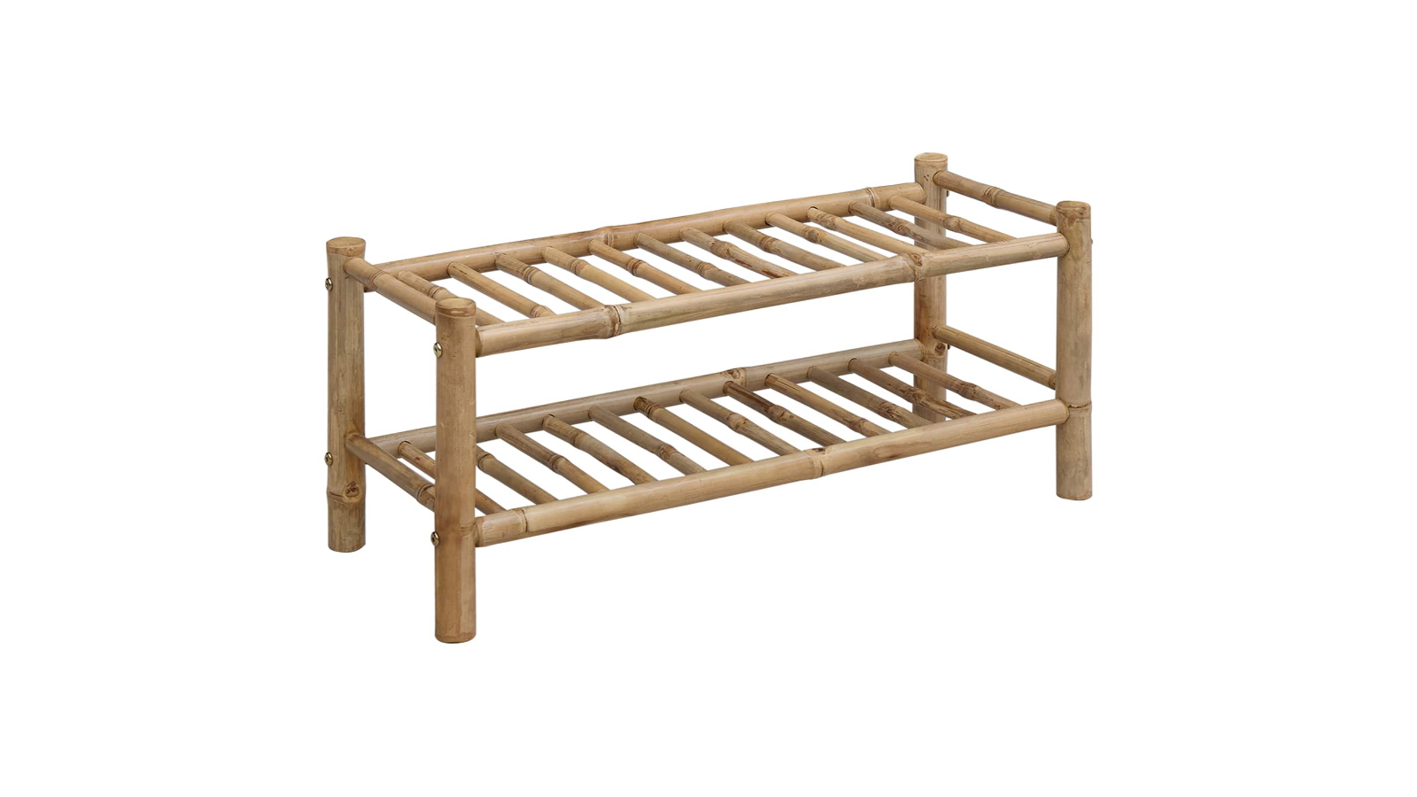 vidaXL Natural Bamboo Shoe Rack with Shelf - 68 x 28 x 30cm