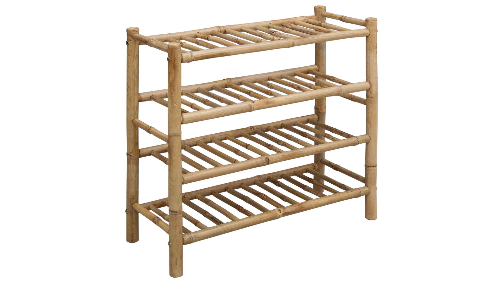 vidaXL Natural Bamboo Shoe Rack with Shelf - 68 x 28 x 63cm