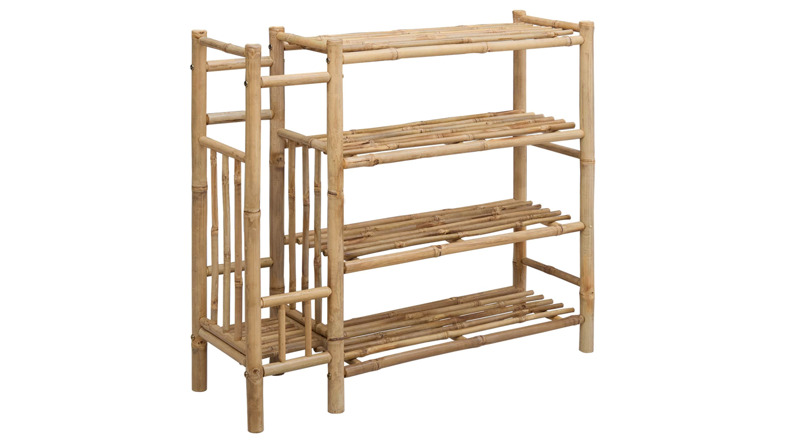 vidaXL 88 x 27 x 80cm Bamboo Shoe Rack with Shelf - Natural