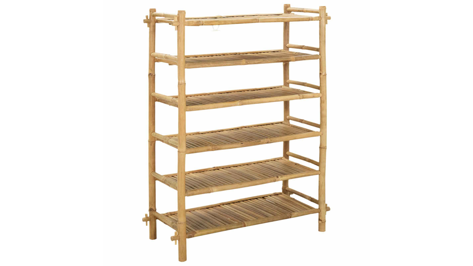 vidaXL 6-Tier Natural Bamboo Shoe Rack with Shelf