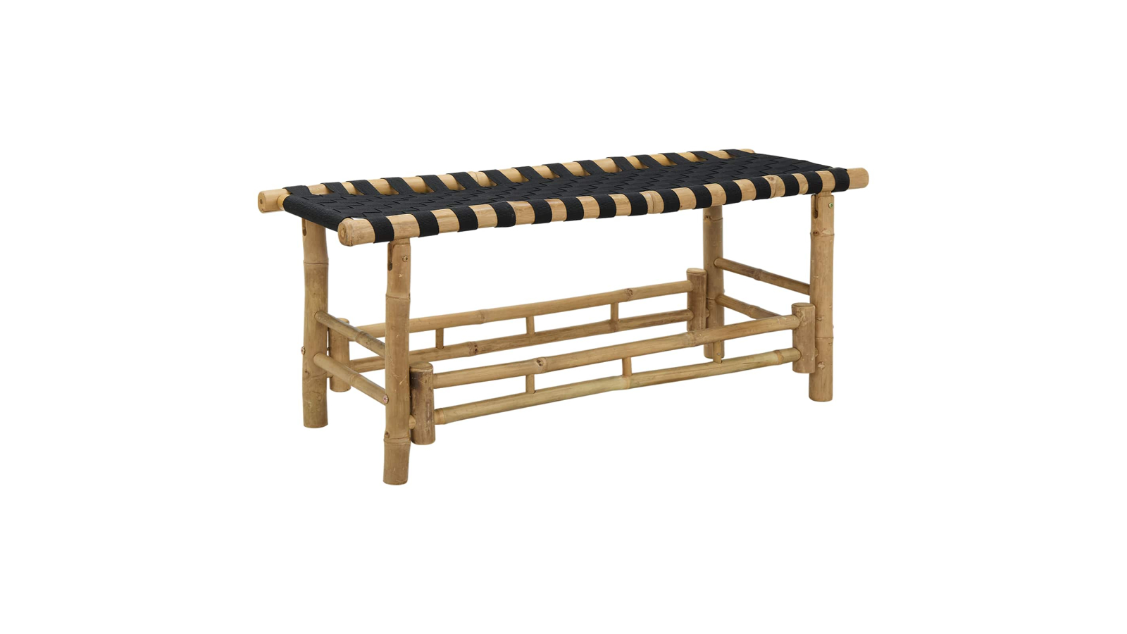 vidaXL Natural Bamboo Garden Bench - 110 x 38 x 40cm 