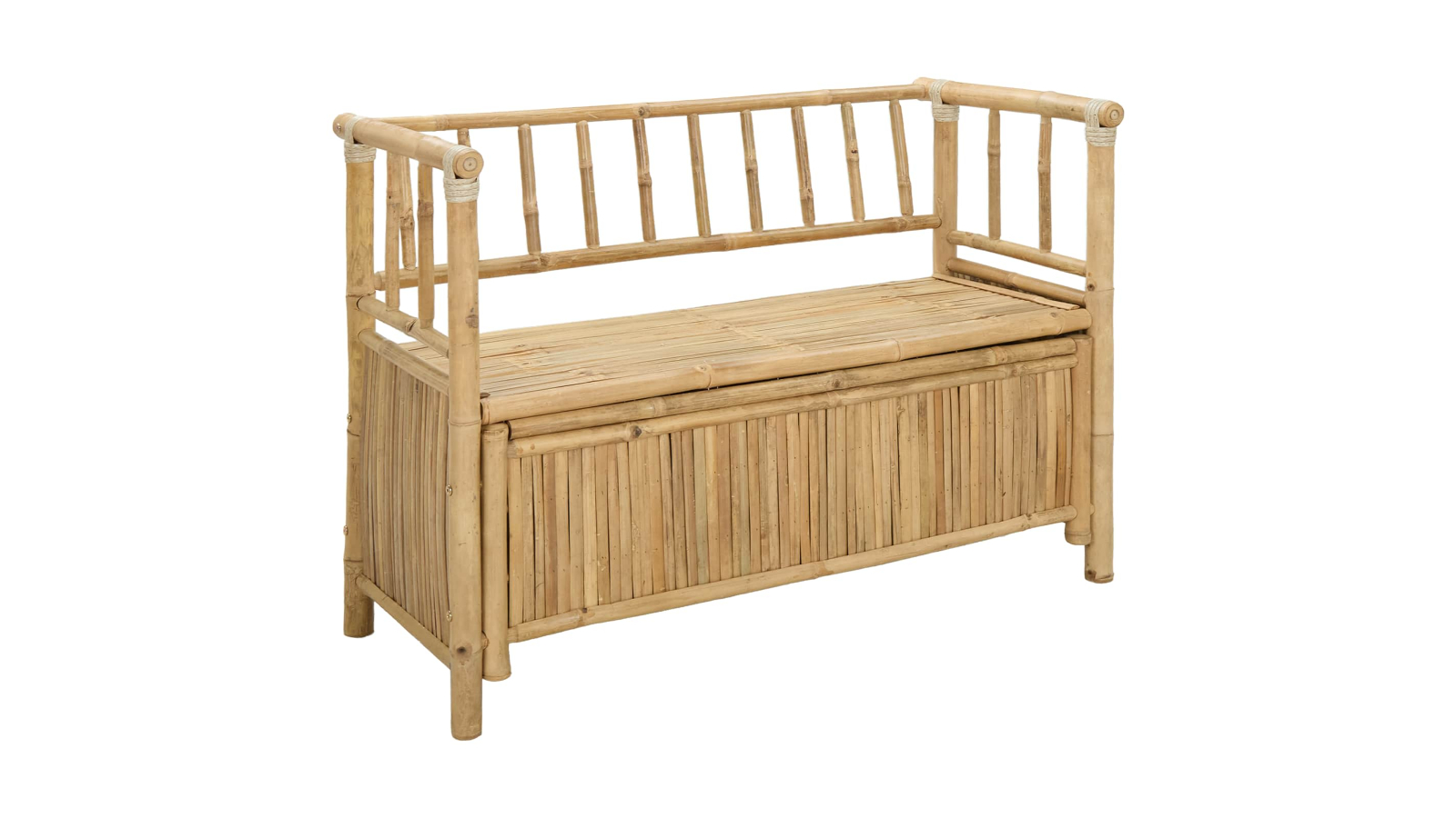 vidaXL Natural Bamboo 110 x 80 x 44cm Outdoor Garden Storage Bench